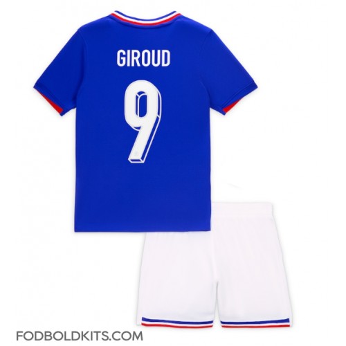 Frankrig Olivier Giroud #9 Hjemmebanesæt Børn EM 2024 Kortærmet (+ Korte bukser)